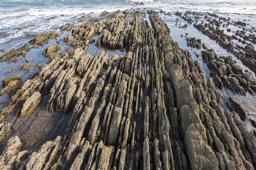 Layers of flysch on the bay of Algeciras, Andalusia, Spain