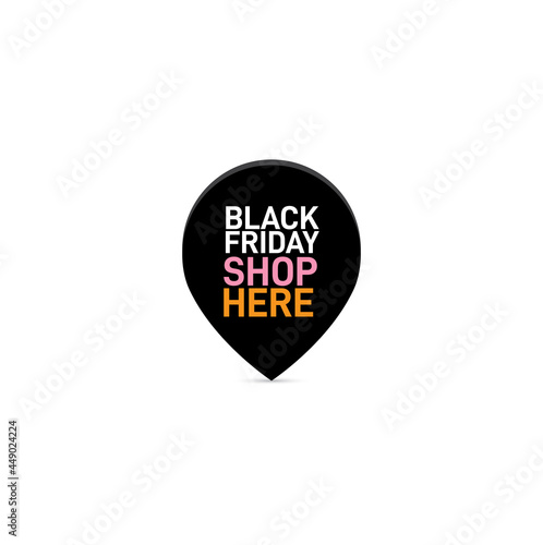 Black Friday shopping banner and announcement poster design. Shopping spree for Black Friday. Vector illustration.