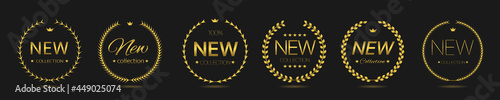 New collection Golden laurel wreath label set