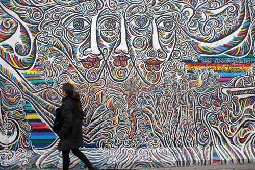 Graffiti art on Berlin Wall, Berlin, Germany photo
