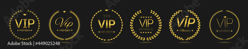 Vip member Golden laurel wreath label set