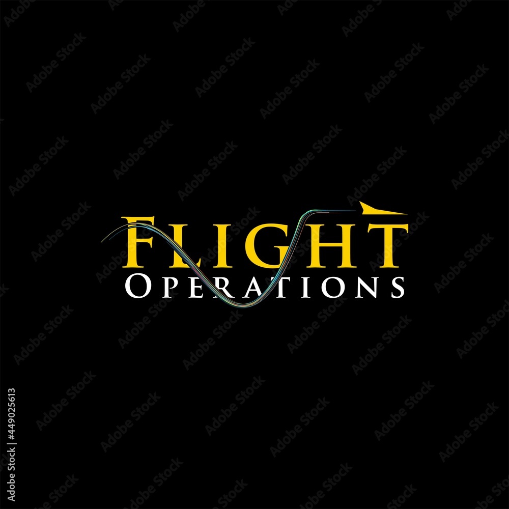 Fototapeta premium simple flight typography vector logo