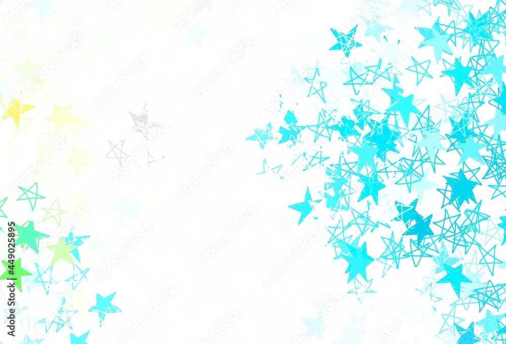 Light Blue, Yellow vector backdrop with small and big stars. Light Blue, Yellow vector backdrop with small and big stars.