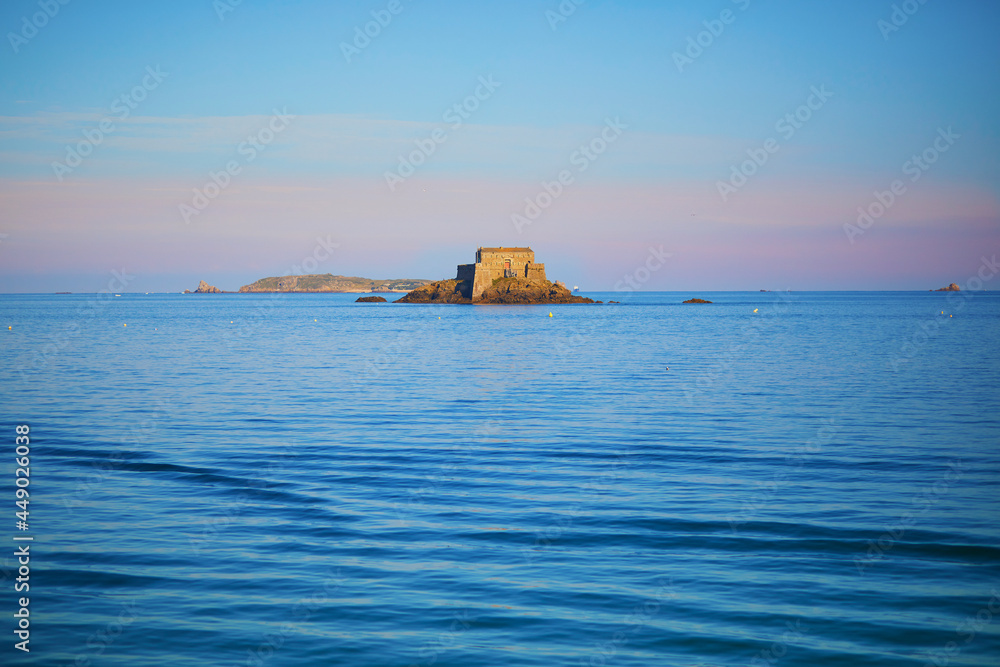 Scenic view of sea at early morning in Saint-Malo, Brittany, France