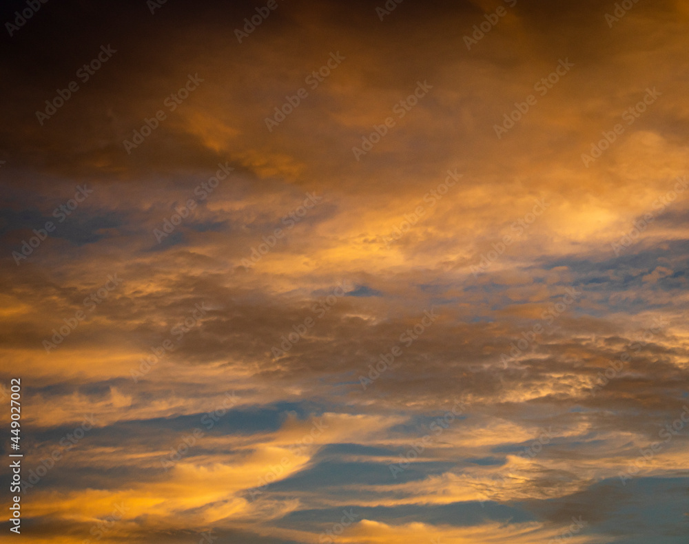 sky with the golden clouds