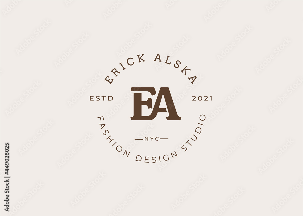 Initial E A letter logo design template, Vector illustrations Initial E A letter logo design template, Vector illustrations