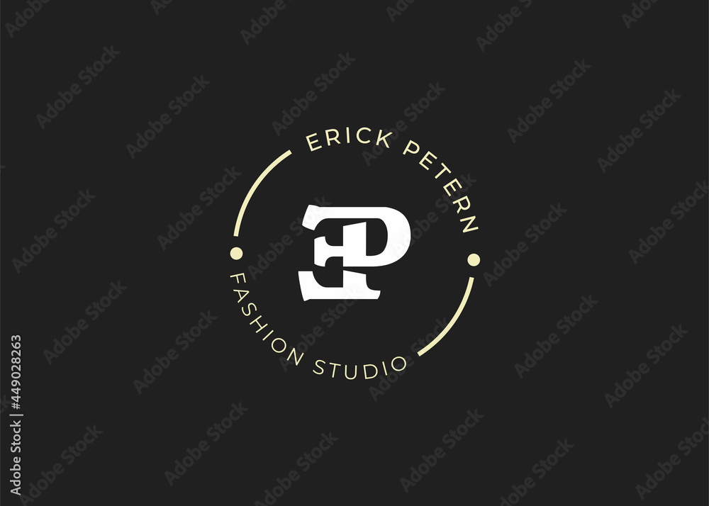 Obraz premium Initial E P letter logo design template, Vector illustrations
