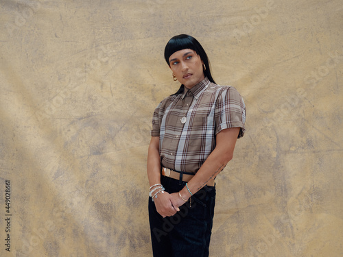 A portrait of a non-binary Latinx person 