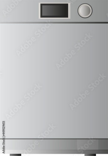 Dishwasher. Household appliances for home and restaurant. Modern dishwasher . Vector Image on a white background.