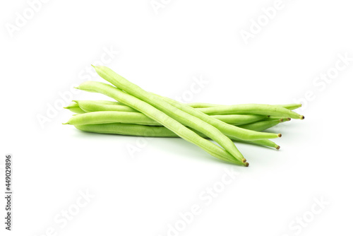 Green beans,bunch of green beens, Delicious fresh green bean isolated on the white  background.