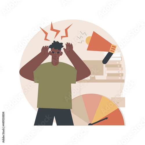 High stress levels abstract concept vector illustration. Stress and mental health, high cortisol level, anxiety and depression cause, crisis management, exhausted from work abstract metaphor.