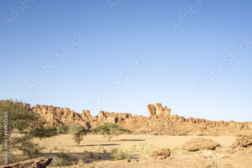 Sunrise at sandstone formation in the Sahara desert, Chad, Africa