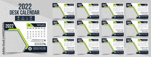 Creative desk calendar design 2022 template