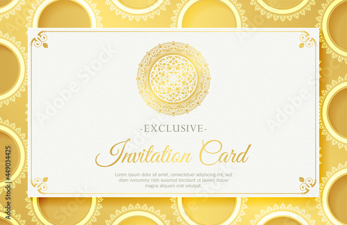 mandala style luxury white invitation card
