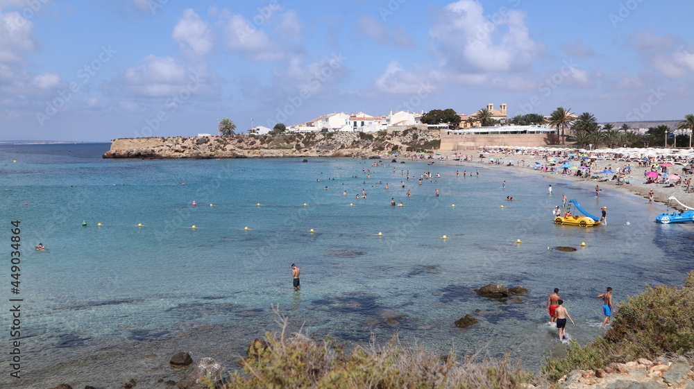 view of the beach, Tabarca, Spain view of the beach, Tabarca, Spain