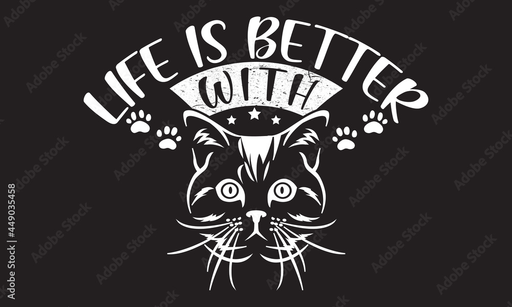 Custom awesome Cat typography t shirt design