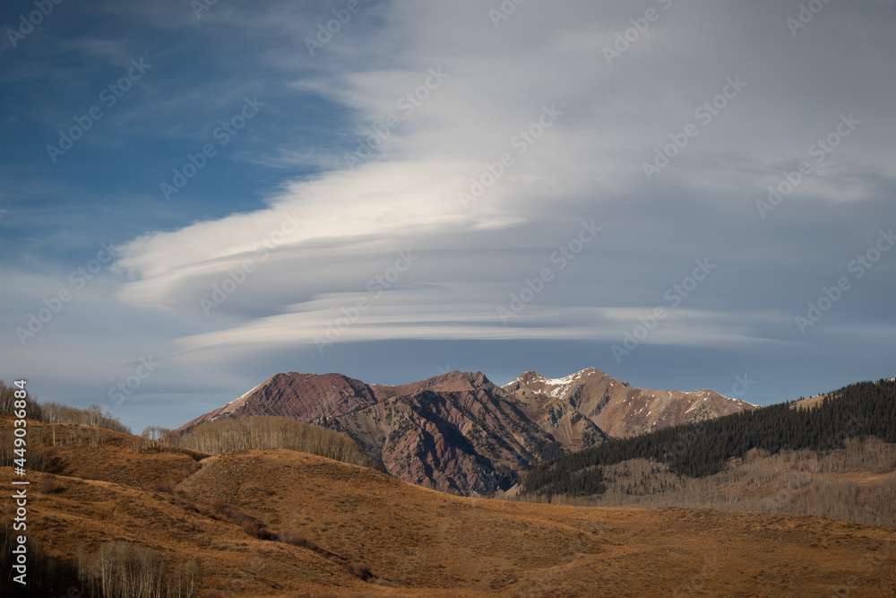 Lenticular Clouds Over Avery Mountain