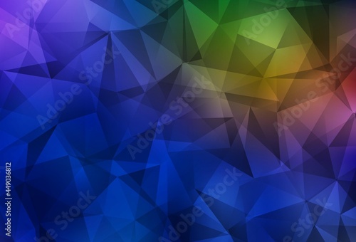 Dark Blue, Yellow vector triangle mosaic background.