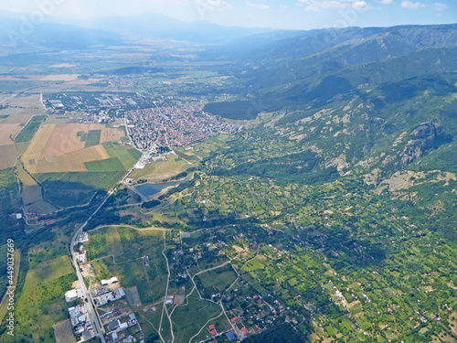 Aerial view of Rose Valley in Bulgaria