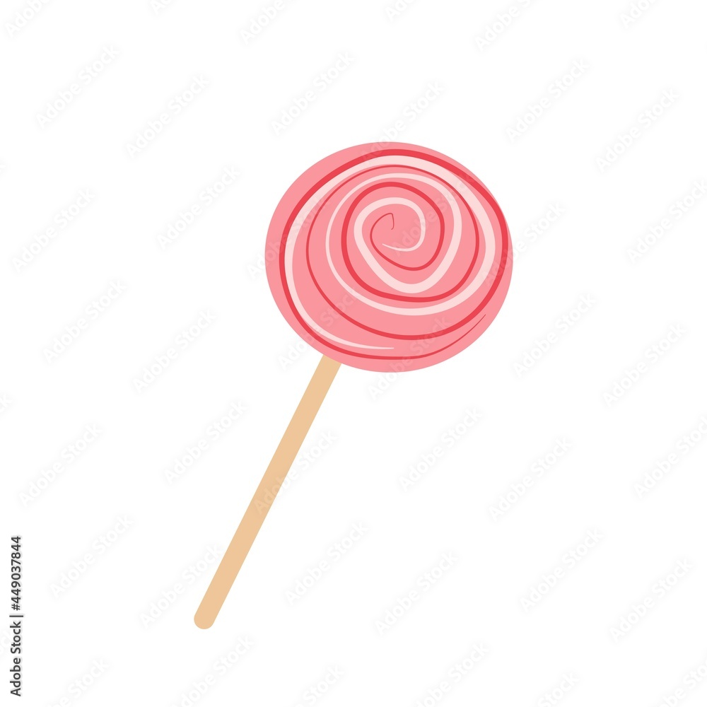 Illustration of a round lollipop on a stick, vector isolated object. Illustration of a round lollipop on a stick, vector isolated object.