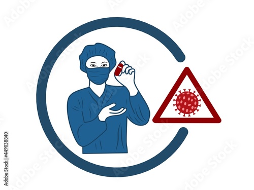 Vector illustration of delta variant corona virus.