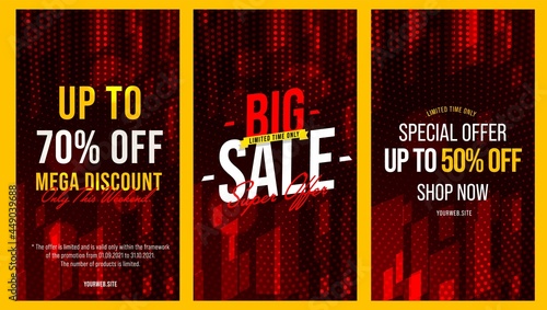 Big sale, mega discount and special offer flyer