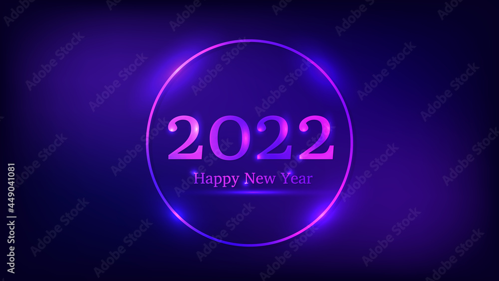 2022 Happy New Year neon background 2022 Happy New Year neon background