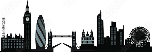 London skyline with bridge and tower