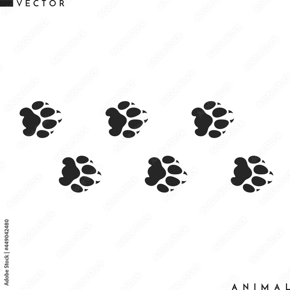 Fototapeta premium Tiger paw prints vector