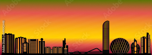 abu dhabi skyline landmark illustration