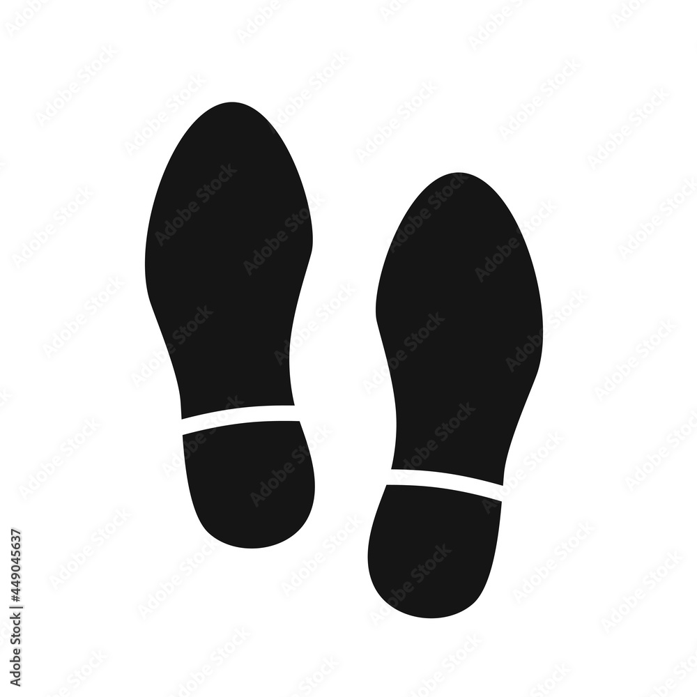 Casual Footwear black print isolated on white. Eps 10 Casual Footwear black print isolated on white. Eps 10