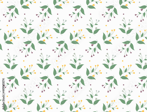 Pattern with colored flowers. Beautiful print, background, wallpaper.