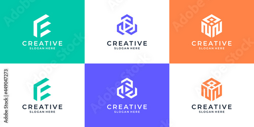 Abstract digital modern alphabet logo. Typography Business, corporate identity branding collection