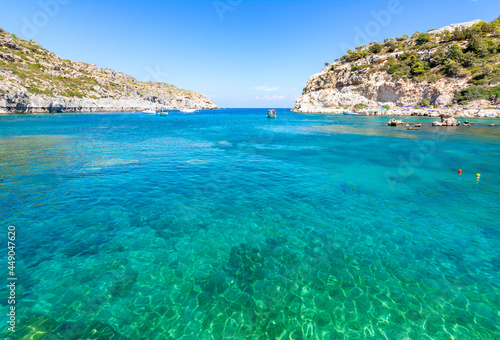 Famous Anthony Quinn Bay on Rhodes island, Greece