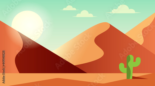 vector illustration of desert landscape 