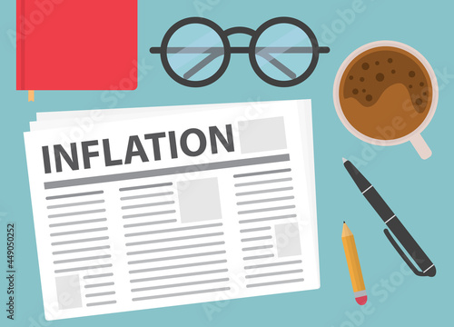 inflation headline in newspaper - vector illustration