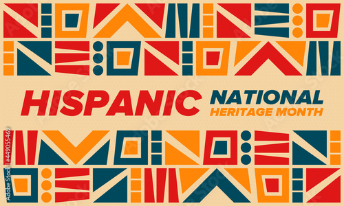National Hispanic Heritage Month in September and October. Hispanic and Latino Americans culture. Celebrate annual in United States. Poster, card, banner and background. Vector illustration