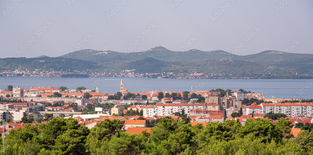 Panorama and view of the city of Zadar, Dalmatia, Croatia.