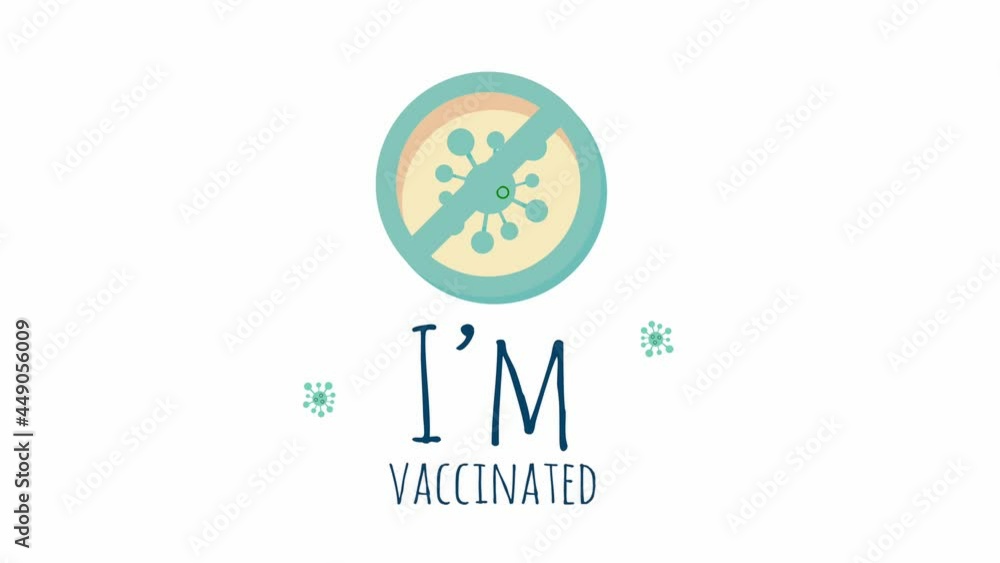 i am vaccinated lettering with stop covid19 signal i am vaccinated lettering with stop covid19 signal