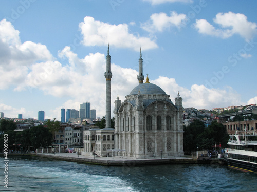 The Ortaköy Mosque in Istanbul. Ottoman architecture. Beautiful mosque. splendid architecture. Fascinating Ottoman arcitecture. Wonder in Istanbul. Turkish architecture. Wonder at Bosphorus.