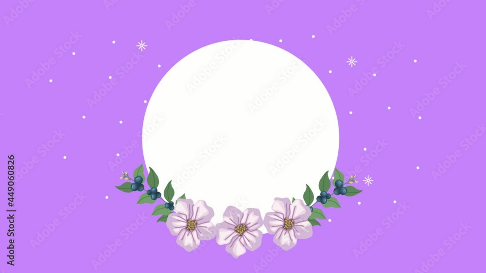 lilac flowers garden in circular frame lilac flowers garden in circular frame