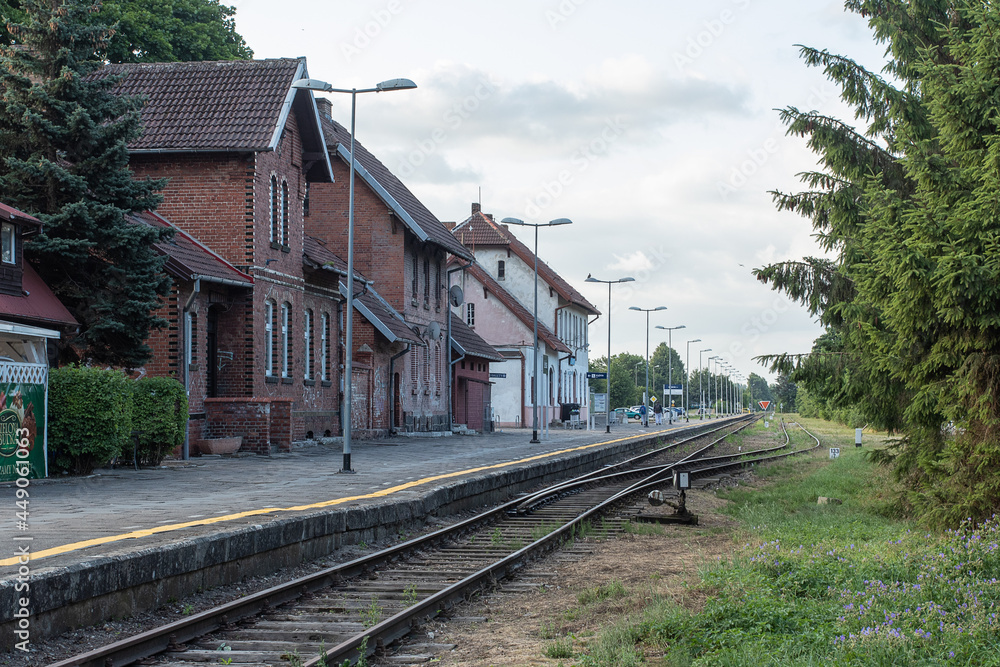 Buildings of the railway station in Łeba