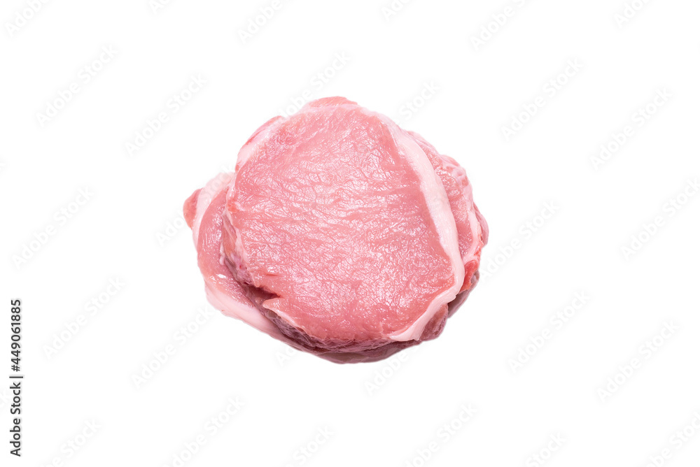 Raw pork pieces isolated on a white background. Raw pork pieces isolated on a white background.