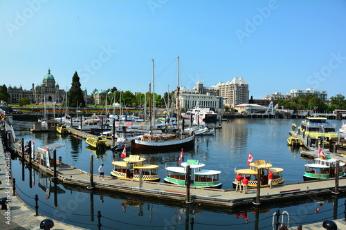 The world famous inner harbor in Victoria BC, Canada. A great meeting place when in Victoria. Come to Victoria and enjoy. photo