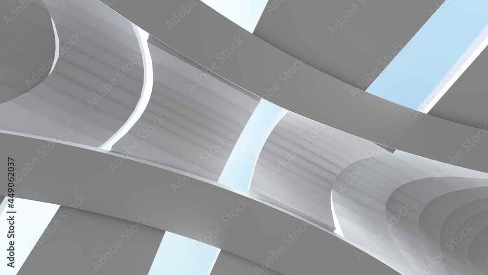 Obraz premium Architecture interior background geometric pattern of design 3d render