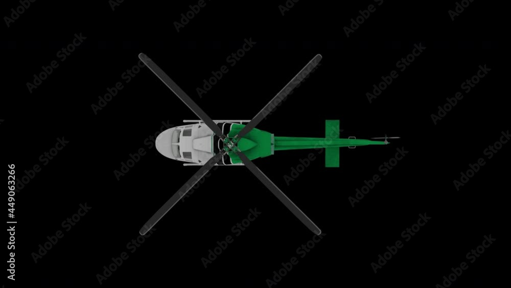 Realistic helicopter flying animation. Top view. Alpha Channel Realistic helicopter flying animation. Top view. Alpha Channel