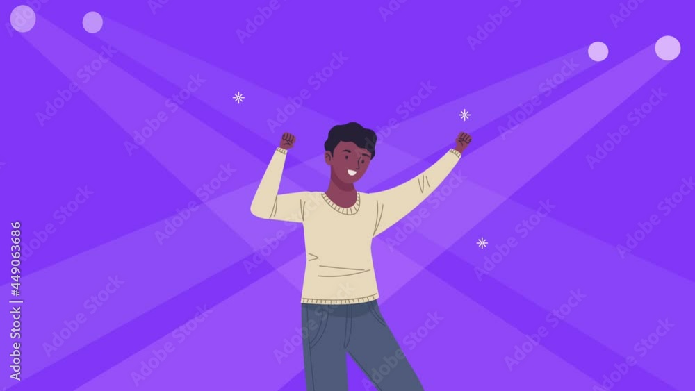 afro young man dancing character animation afro young man dancing character animation