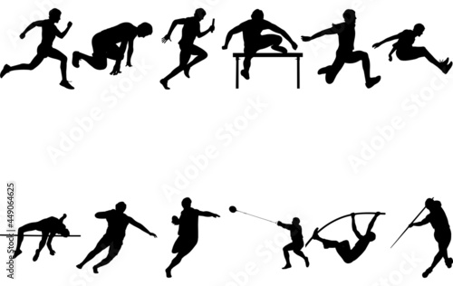 Track and Field Men Silhouette Vector 