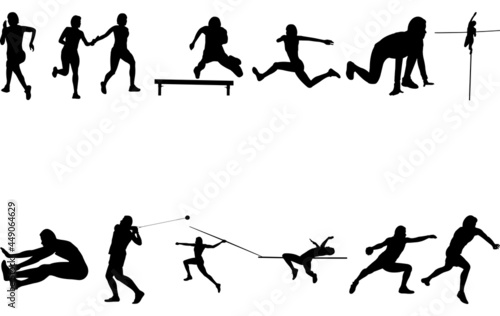 Track and Field Women Silhouette Vector 