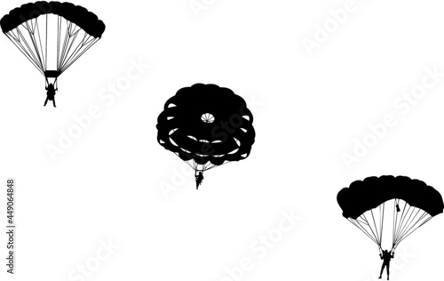 Parachuting Silhouette Vector 